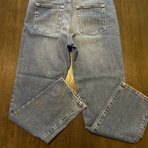 AG Men’s Pants Isabelle Denim High-Rise Straight Crop 32R Cotton Blue Cotton